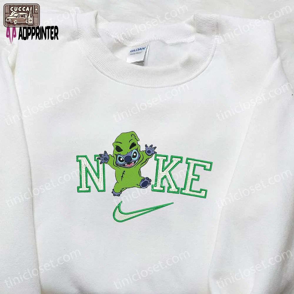 Disney halloween nike sweatshirt & embroidered hoodie: nike x stitch oogie boogie & custom designs Embroidered Shirt