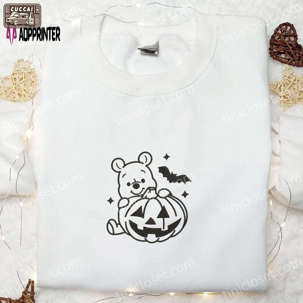 Disney halloween winnie pooh embroidered shirt: adorable & spooky! Embroidered Shirt