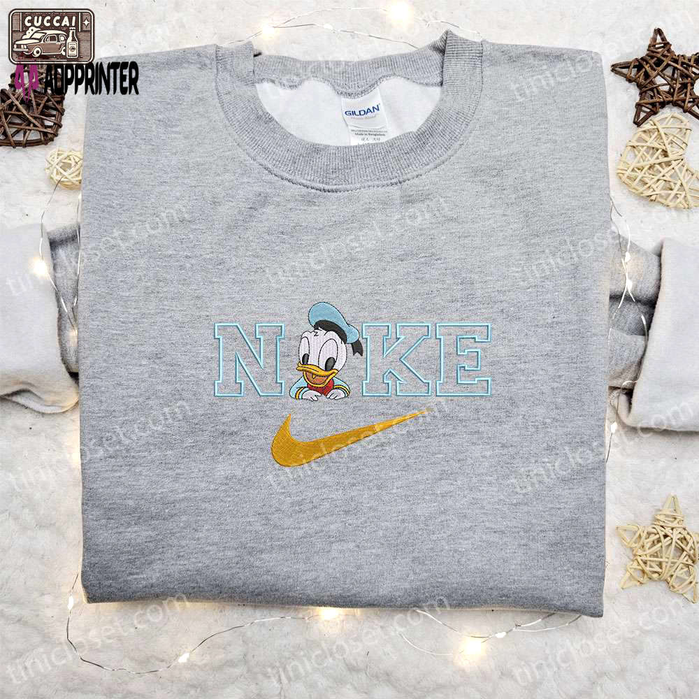 Disney-inspired baby donald duck x nike embroidered shirt: best custom birthday gift idea Embroidered Shirt