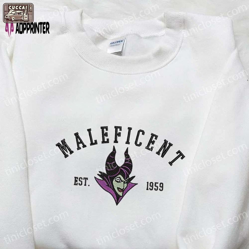 Disney maleficent est 1959 hoodie: halloween embroidered sweatshirt perfect gift for halloween lovers Embroidered Shirt
