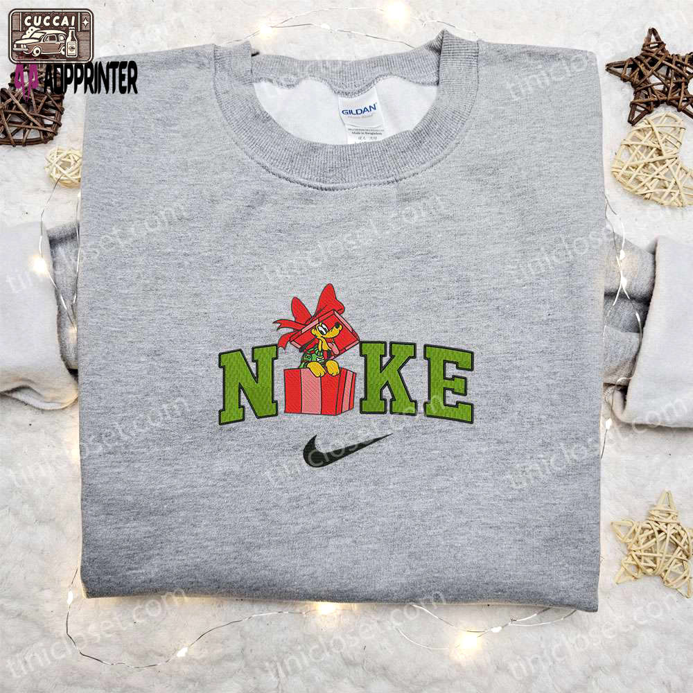 Disney x nike pluto embroidered sweatshirt: festive cartoon christmas gift Embroidered Shirt