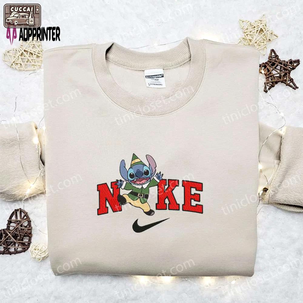 Disney x nike stitch noel christmas sweatshirt – festive embroidered shirt best gift ideas Embroidered Shirt