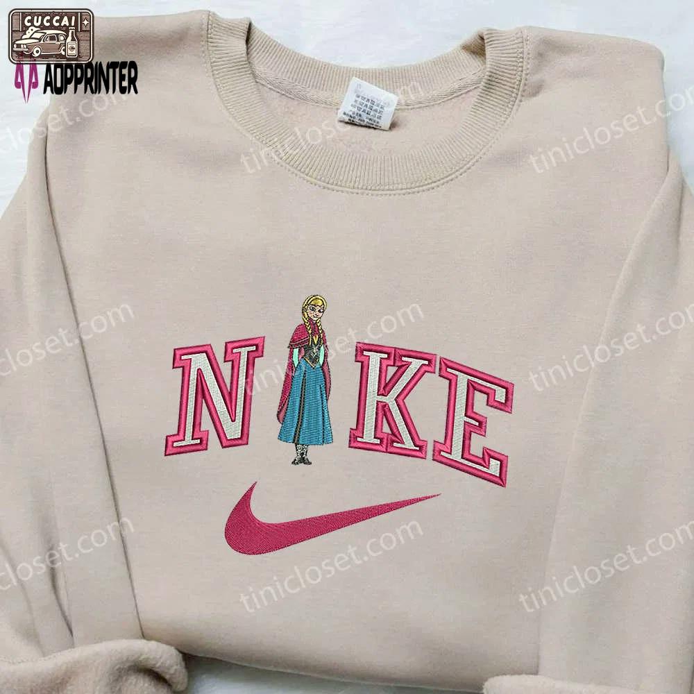 Disneyland family shirts: nike x anna arendelle embroidered shirt & nike inspired hoodie Embroidered Shirt
