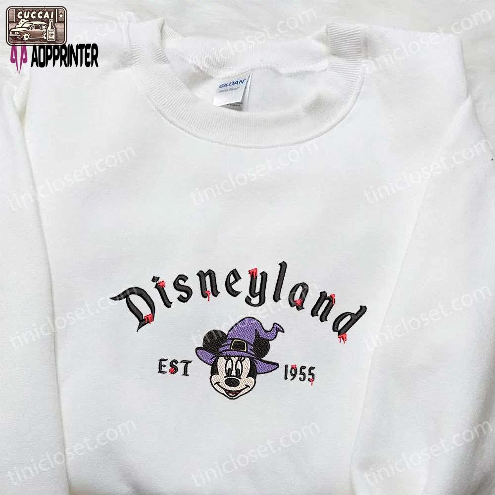 Disneyland minnie witch 1955 shirt & halloween hoodie – adorable embroidered disney apparel Embroidered Shirt
