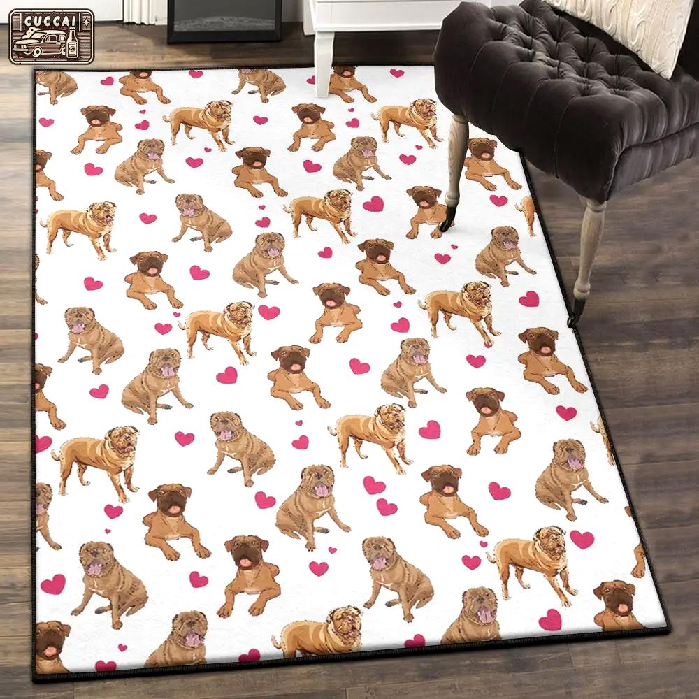 Dogue de bordeaux mom area rugs, valentine’s day dogue de bordeaux heart gs cl rug Rectangle Rug