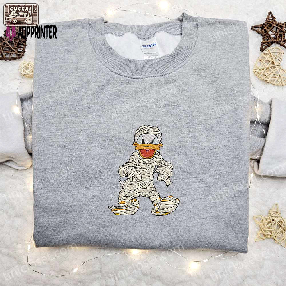 Donald duck mummy embroidered hoodie – disney halloween sweatshirt funny shirt Embroidered Shirt