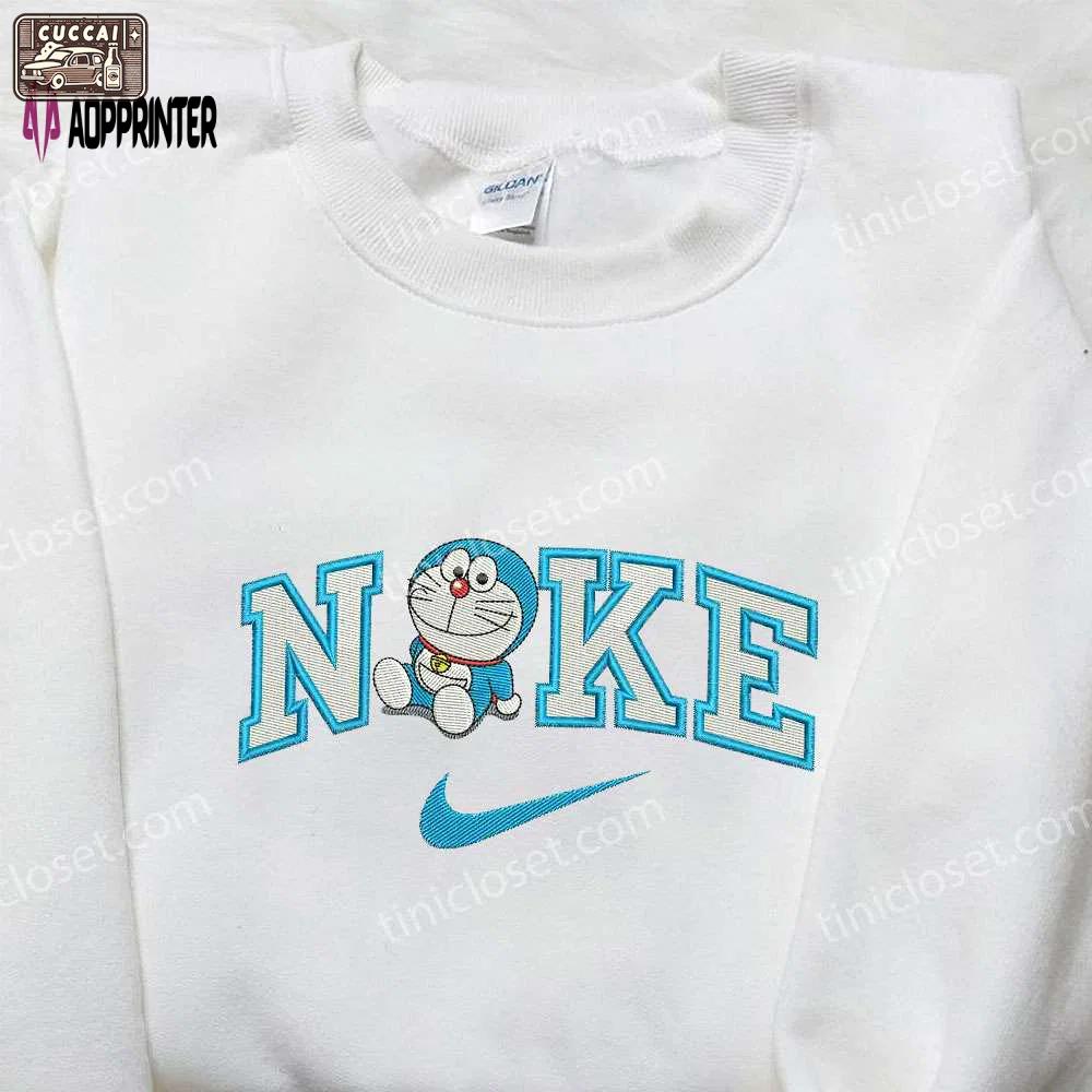 Doraemon x nike embroidered shirt: custom design exclusive collaboration Embroidered Shirt