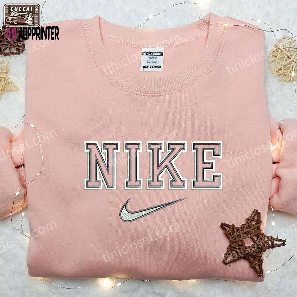 Double outline x nike embroidered shirt – perfect gift for son custom design Embroidered Shirt
