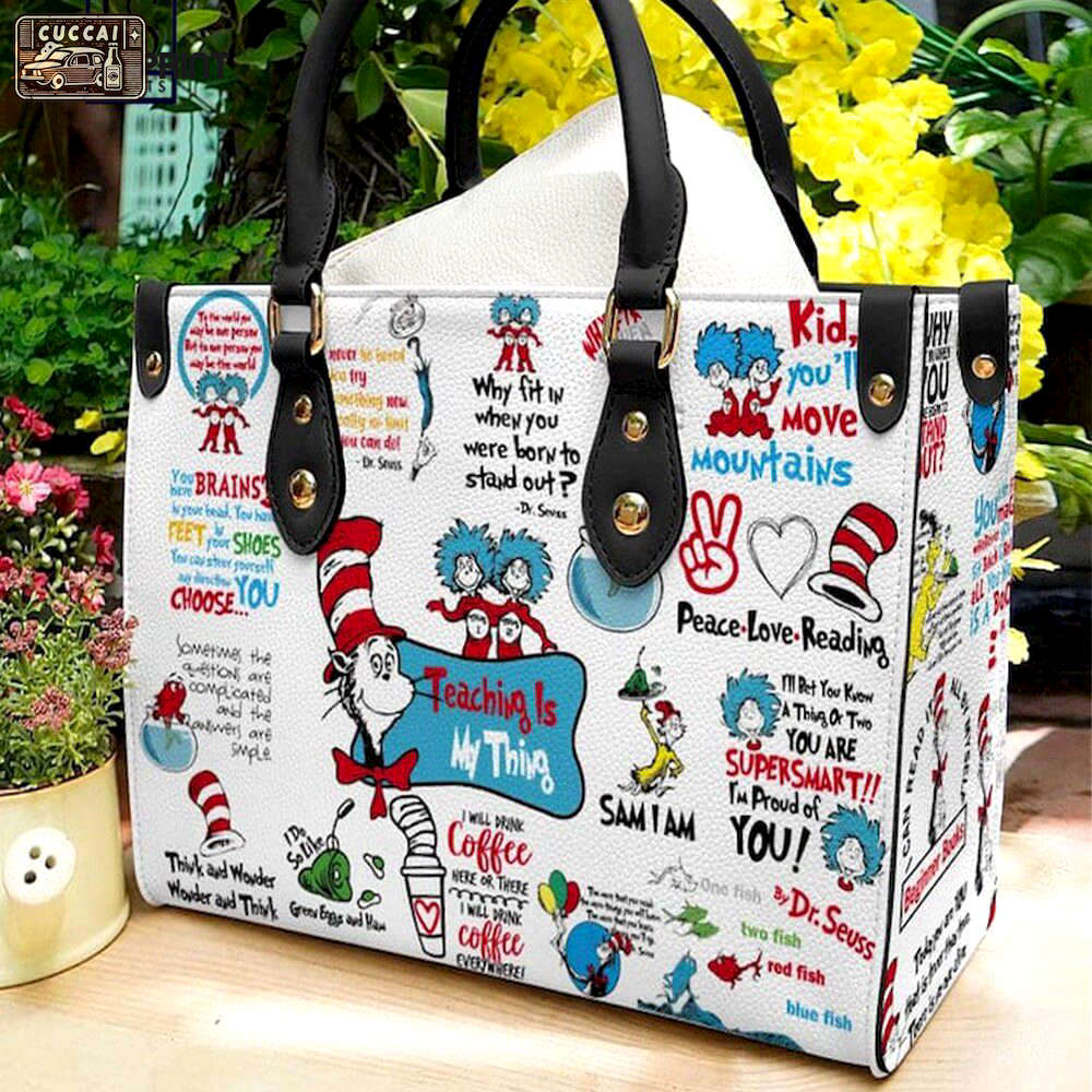 Dr. seuss leather handbag for women gift 2263 Women Leather Hand Bag