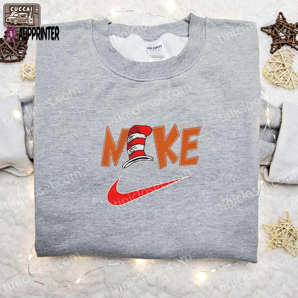 Dr seuss x nike embroidered shirt – best christmas gift nike inspired design Embroidered Shirt