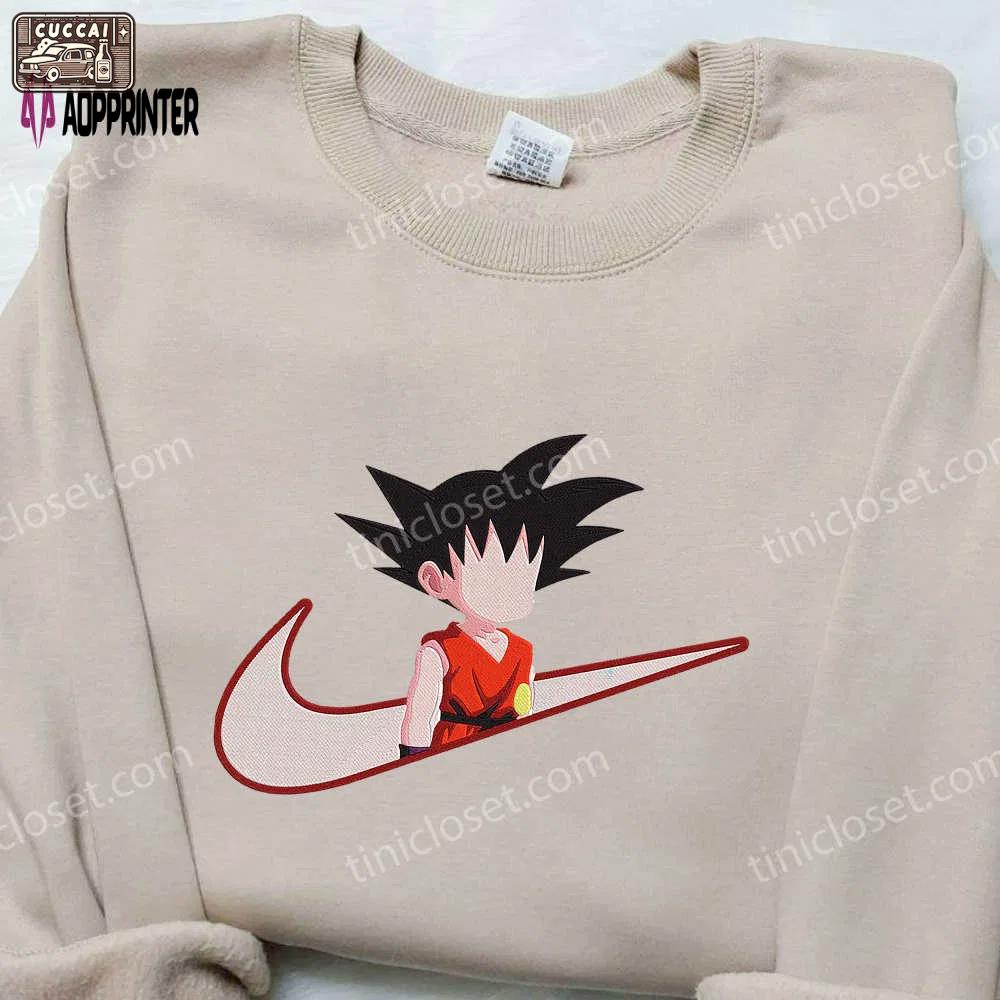 Dragon ball son goku kid nike embroidered shirt: anime sweatshirt & hoodie for fans Embroidered Shirt