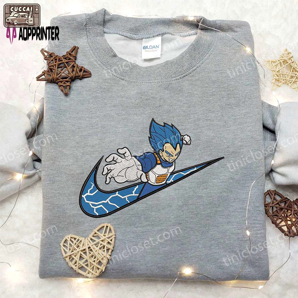 Dragon ball vegeta x nike hoodie & embroidered shirts: unique nike inspired apparel Embroidered Shirt