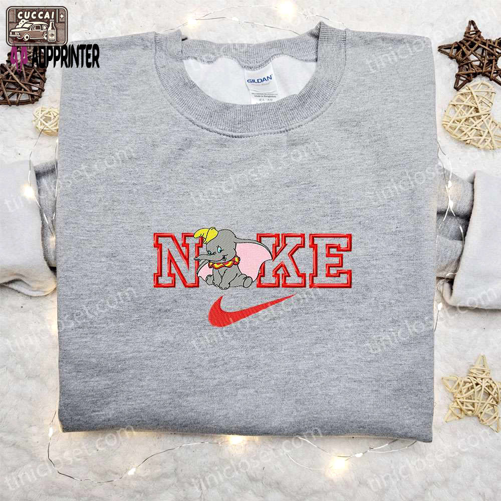 Dumbo x nike cartoon embroidered shirt disney inspired limited edition Embroidered Shirt