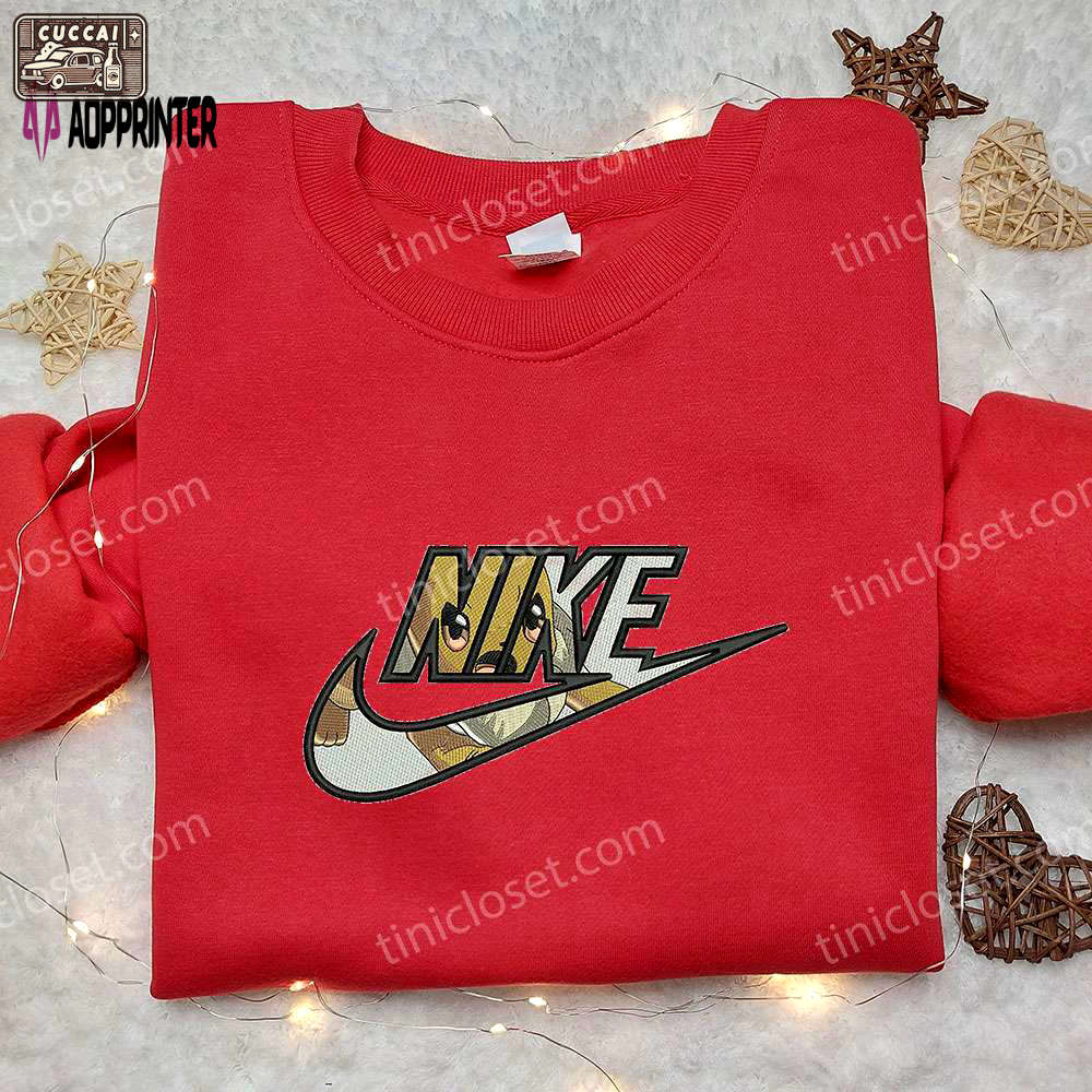 Eevee x nike embroidered sweatshirt: pokemon-inspired stylish nike shirt Embroidered Shirt