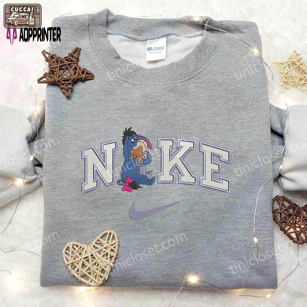Eeyore teddy x nike & winnie the pooh embroidered shirt: custom nike tee Embroidered Shirt