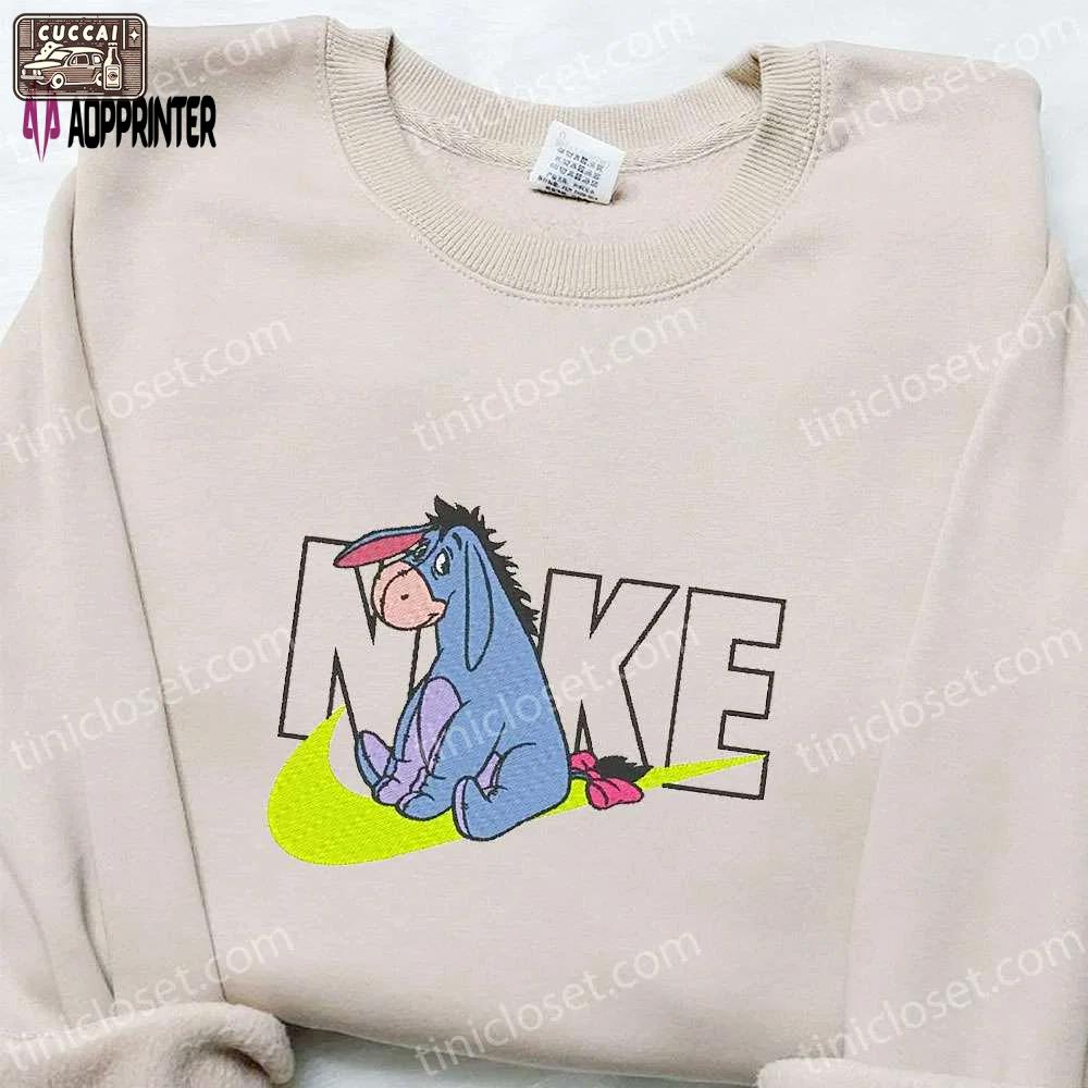 Eeyore x nike cartoon sweatshirt & disney characters t-shirt: best family gift ideas Embroidered Shirt