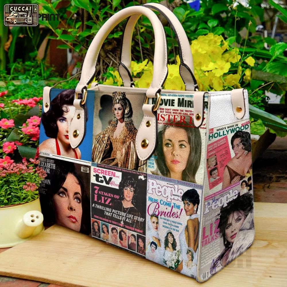 Elizabeth taylor leather bag for women gift 824 Women Leather Hand Bag
