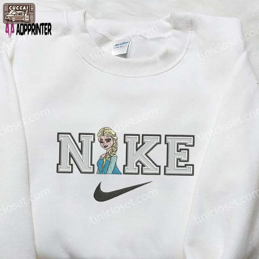 Elsa half x nike embroidered shirt – custom frozen design shop now! Embroidered Shirt