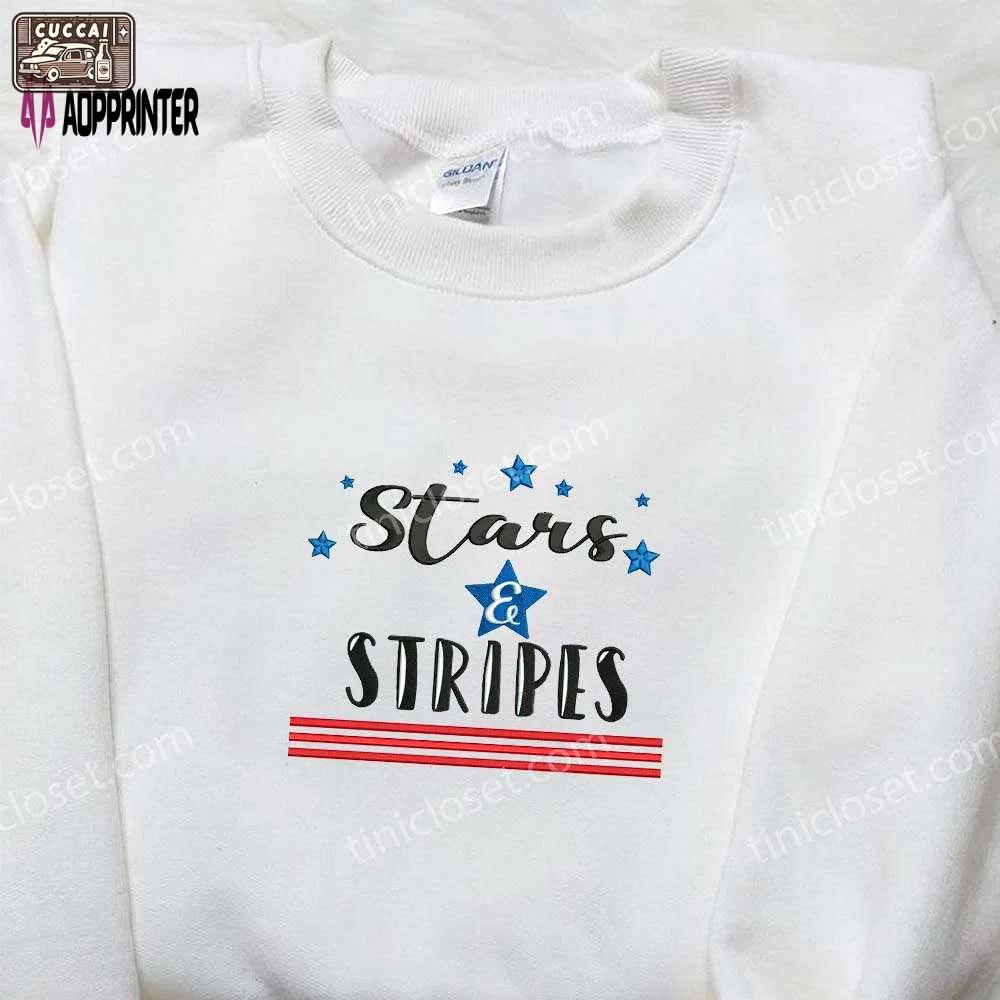 Embroidered stars & stripes shirt: best patriotic shirts for national day gifts Embroidered Shirt