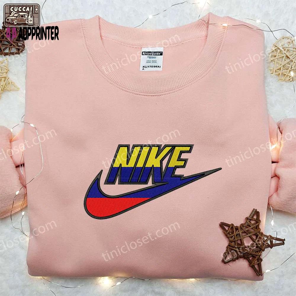Equador flag x nike embroidered shirt – unique gift for husband custom design Embroidered Shirt