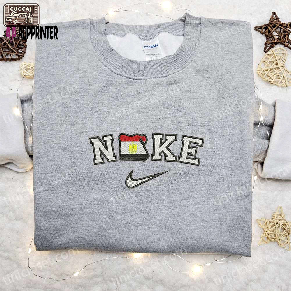 Exclusive egypt x nike swoosh embroidered & flag custom shirts Embroidered Shirt