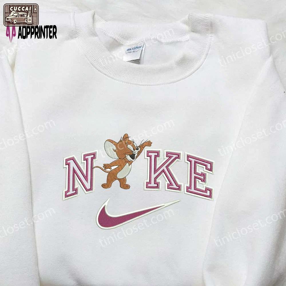Exclusive jerry hey x nike embroidered shirt: tom and jerry custom design Embroidered Shirt