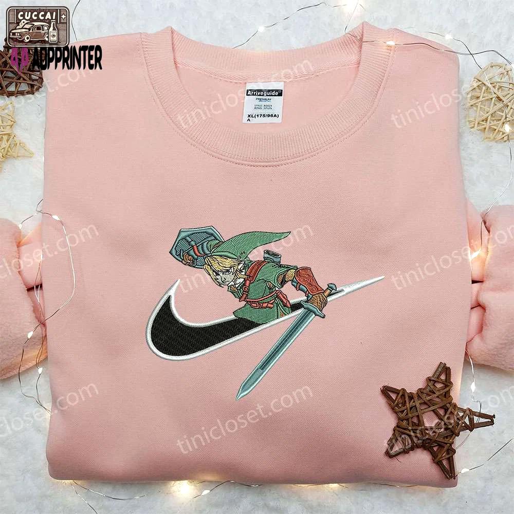 Exclusive link x nike embroidered hoodie zelda shirt: nike-inspired & legendary! Embroidered Shirt