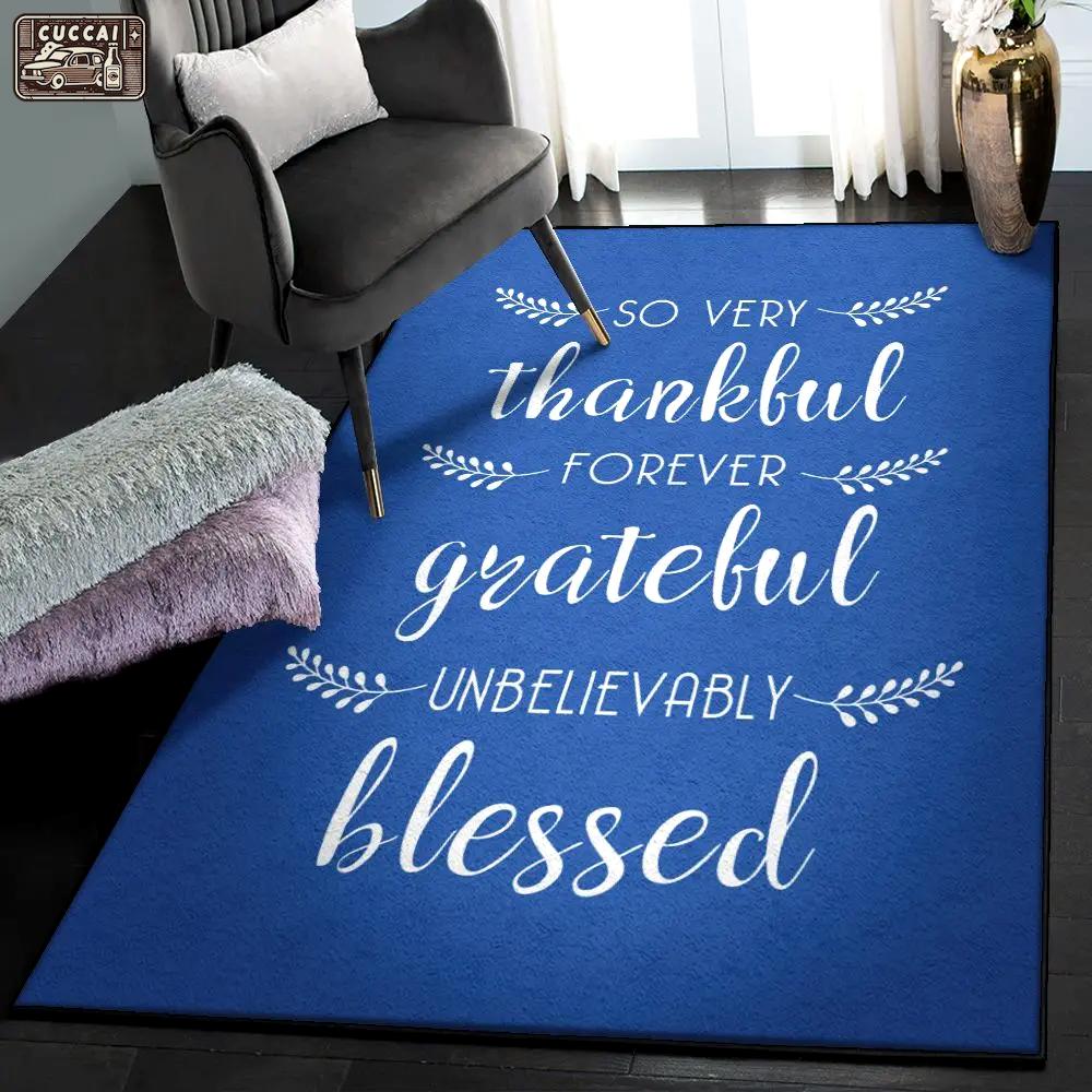 Family generations non shedding area rug, so very thankful forever grateful unbelievably blessed family gs cl rug Rectangle Rug
