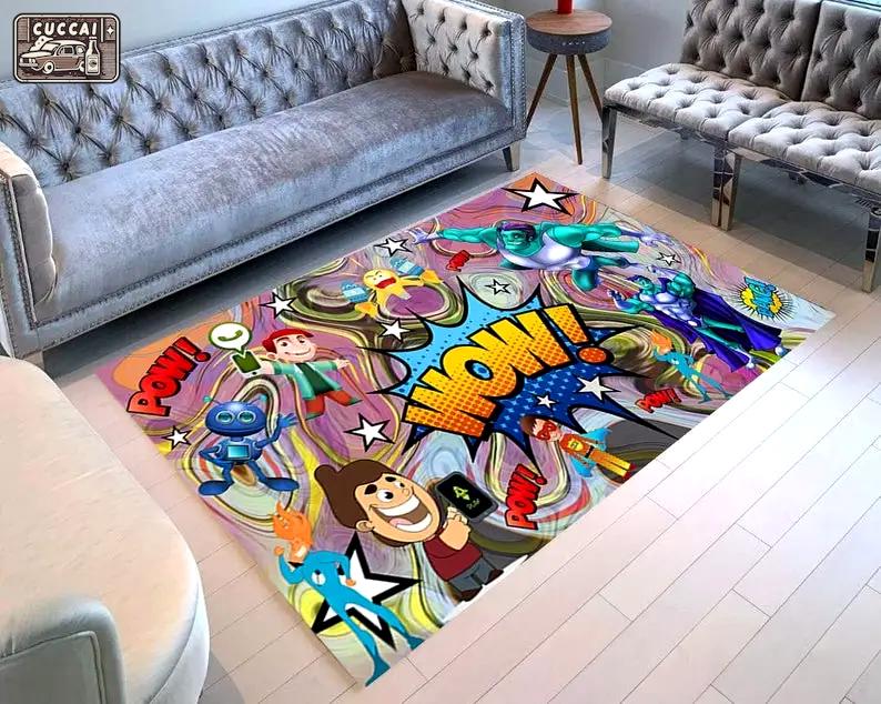 Fanart capitana marvel carpet floor area rug living room rug home decor home decor bedroom living room Rectangle Rug