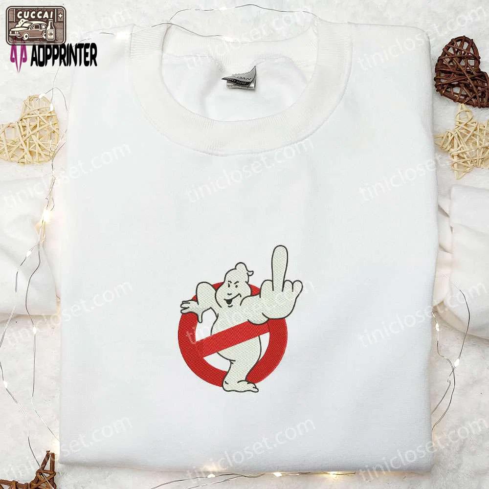 F*ck ghostbusters embroidered sweatshirt: halloween hoodie perfect gift for halloween lovers Embroidered Shirt