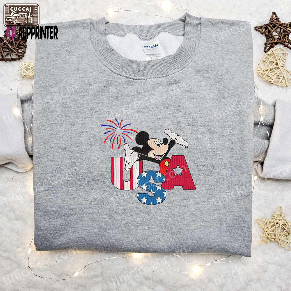 Firework usa mickey mouse embroidered shirt: disney s best patriotic shirts Embroidered Shirt