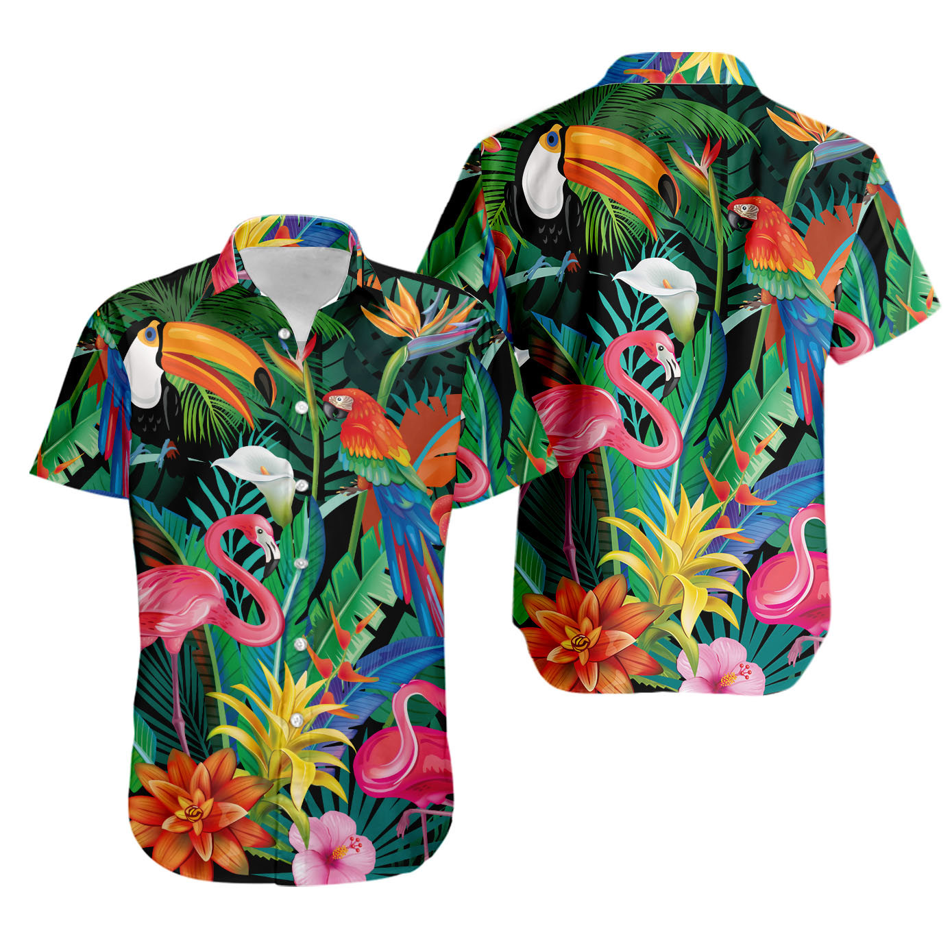 Flamingo hawaiian shirt Hawaii Shirt Shorts & Flip Flops
