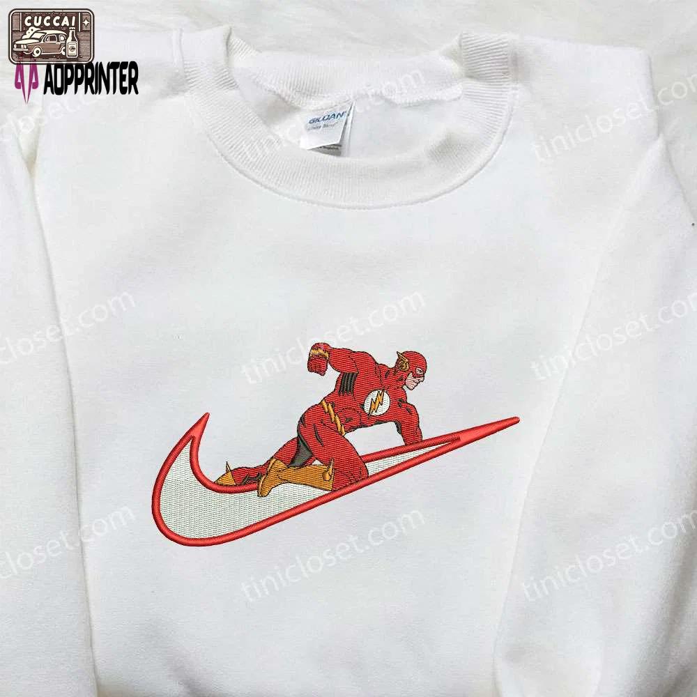 Flash x nike embroidered shirt: marvel collaboration for custom style Embroidered Shirt