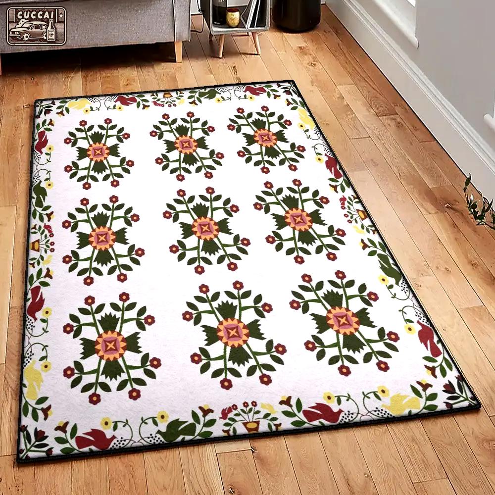Floral outdoor carpet, yellow flower rug Rectangle Rug