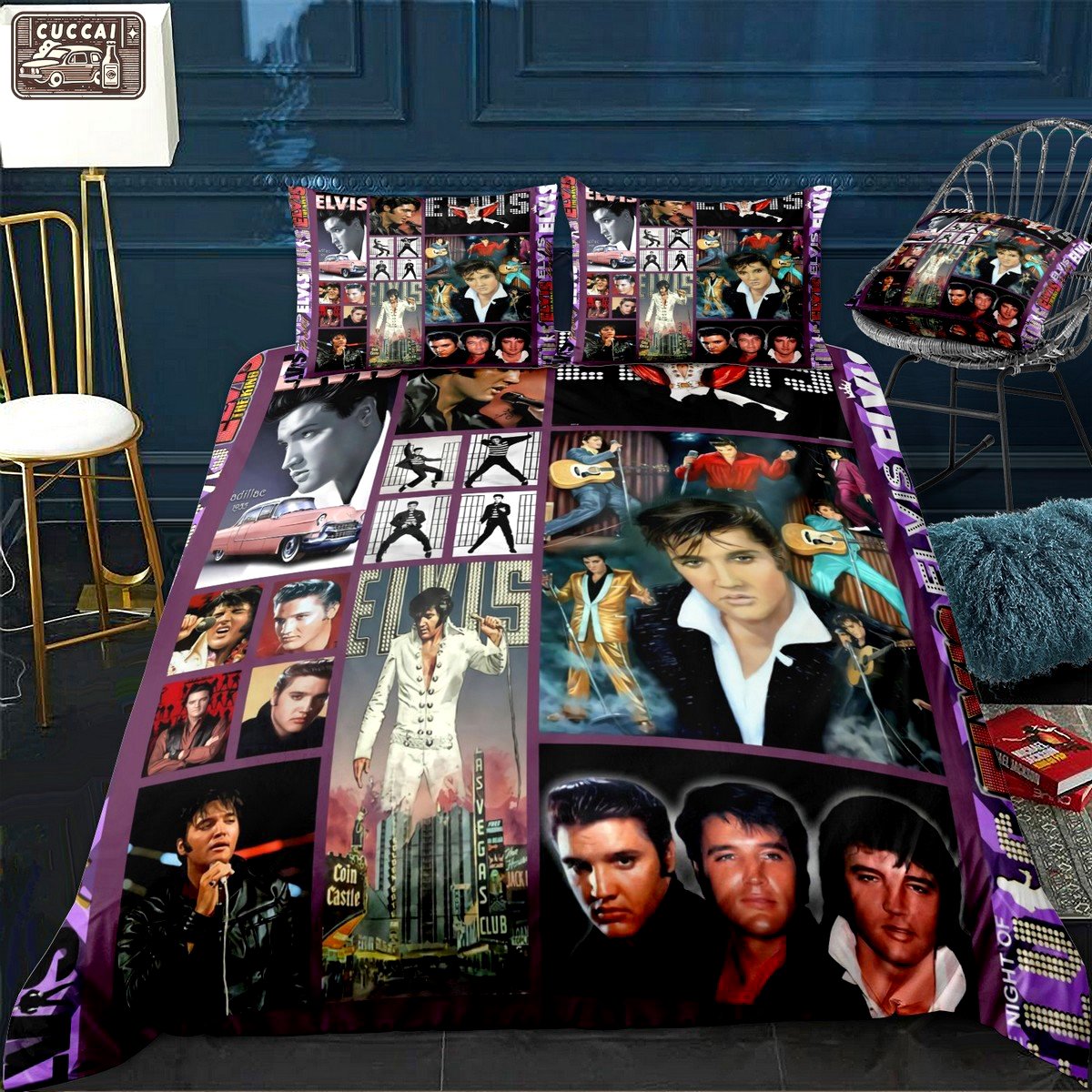 For lovers elvis presley full bedding set Bedding Sets