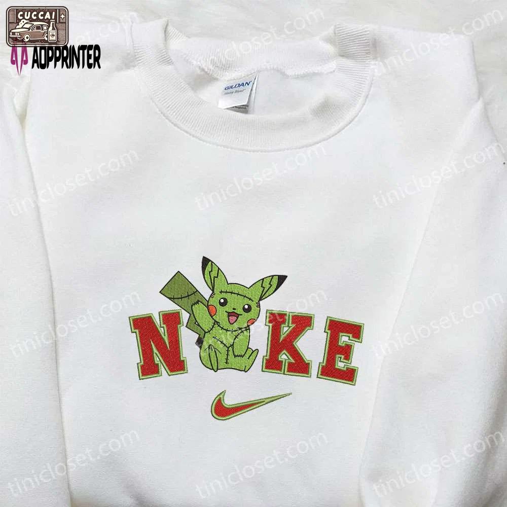 Frankenstein pikachu x nike embroidered sweatshirt – pokemon shirt & cute hoodie Embroidered Shirt