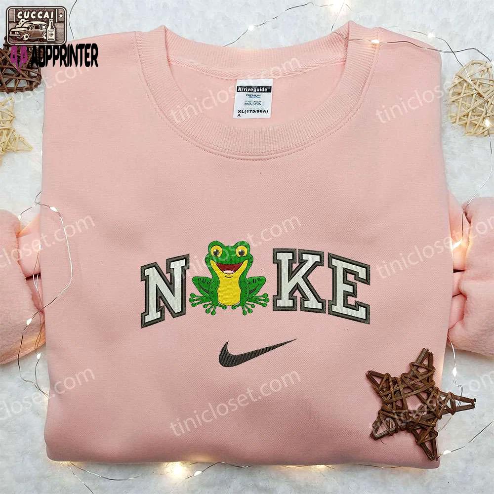 Frog x nike embroidered shirt: animal & custom design for unique style Embroidered Shirt