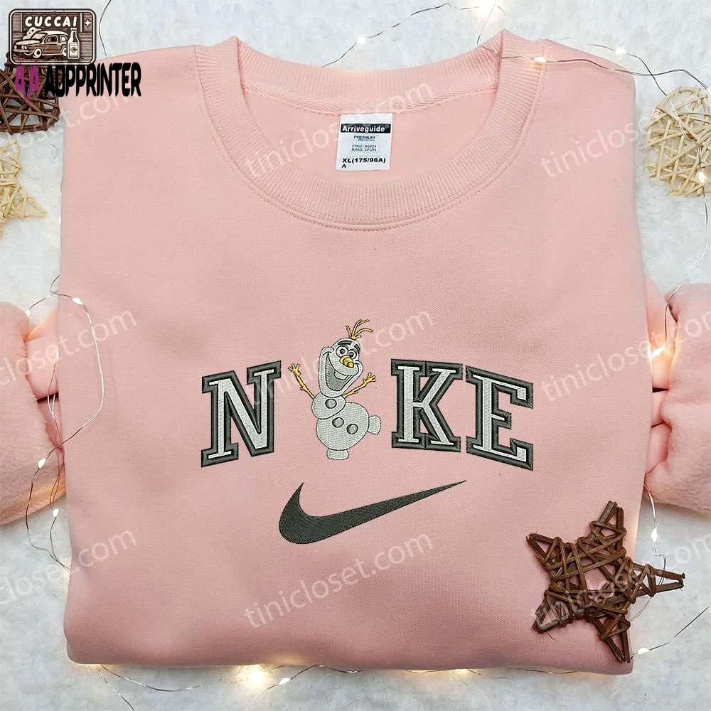Frozen disney olaf x nike embroidered sweatshirt – nike inspired shirt Embroidered Shirt