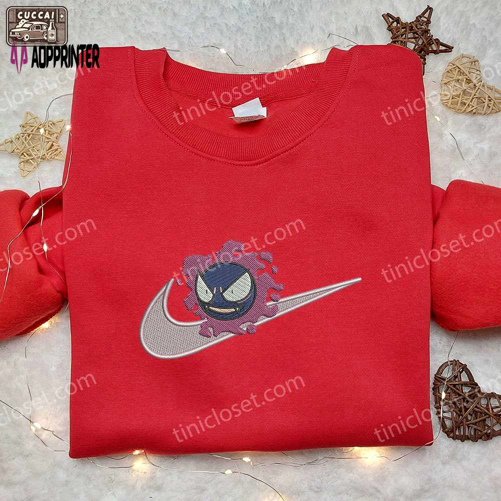 Gastly x nike embroidered shirt – pokemon custom nike attire Embroidered Shirt