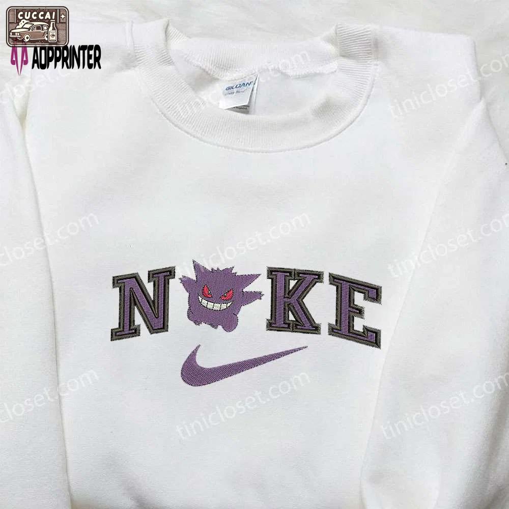 Gengar x nike embroidered shirt: custom pokemon apparel Embroidered Shirt