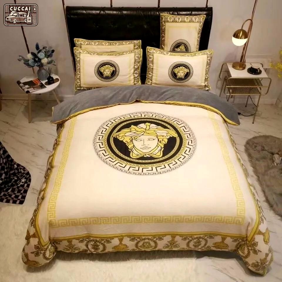 Gianni versace beige luxury brand high-end bedding sets- bedroom decor Bedding Sets