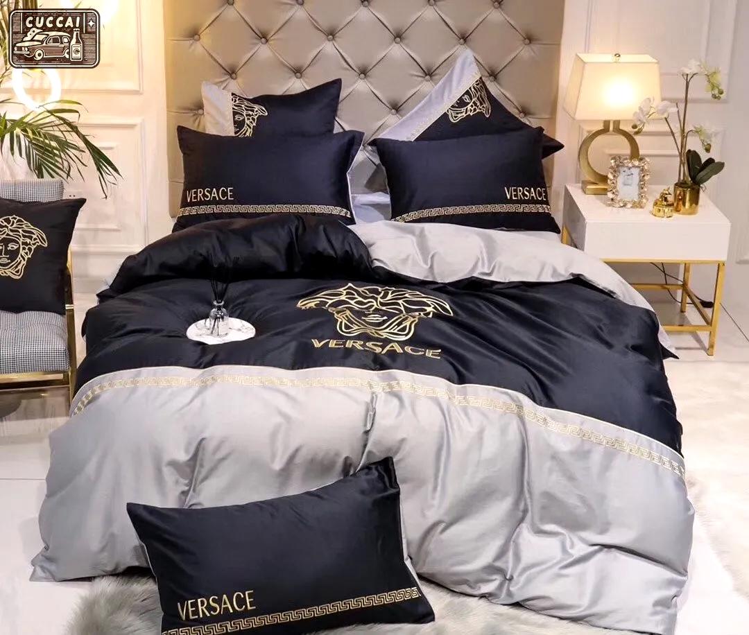 Gianni versace logo type 1756 Bedding Sets duvet home decor bedclothes bedspread luxury ideas hyperbeast Bedroom sheets bed linen covers premium fashion brand blankets