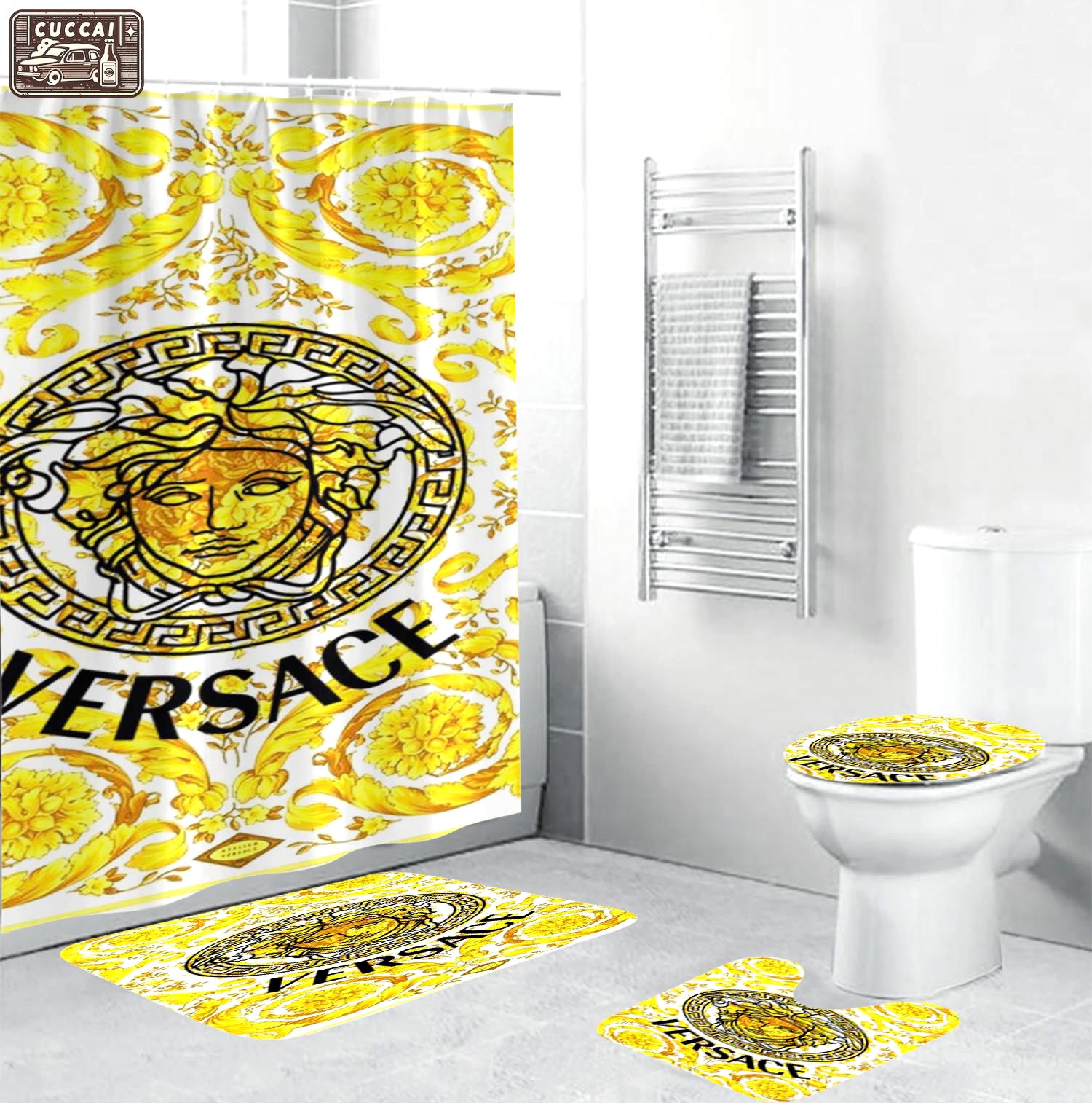Gianni versace medusa home decor bath mat luxury fashion brand bathroom sets hypebeast Bathroom Set