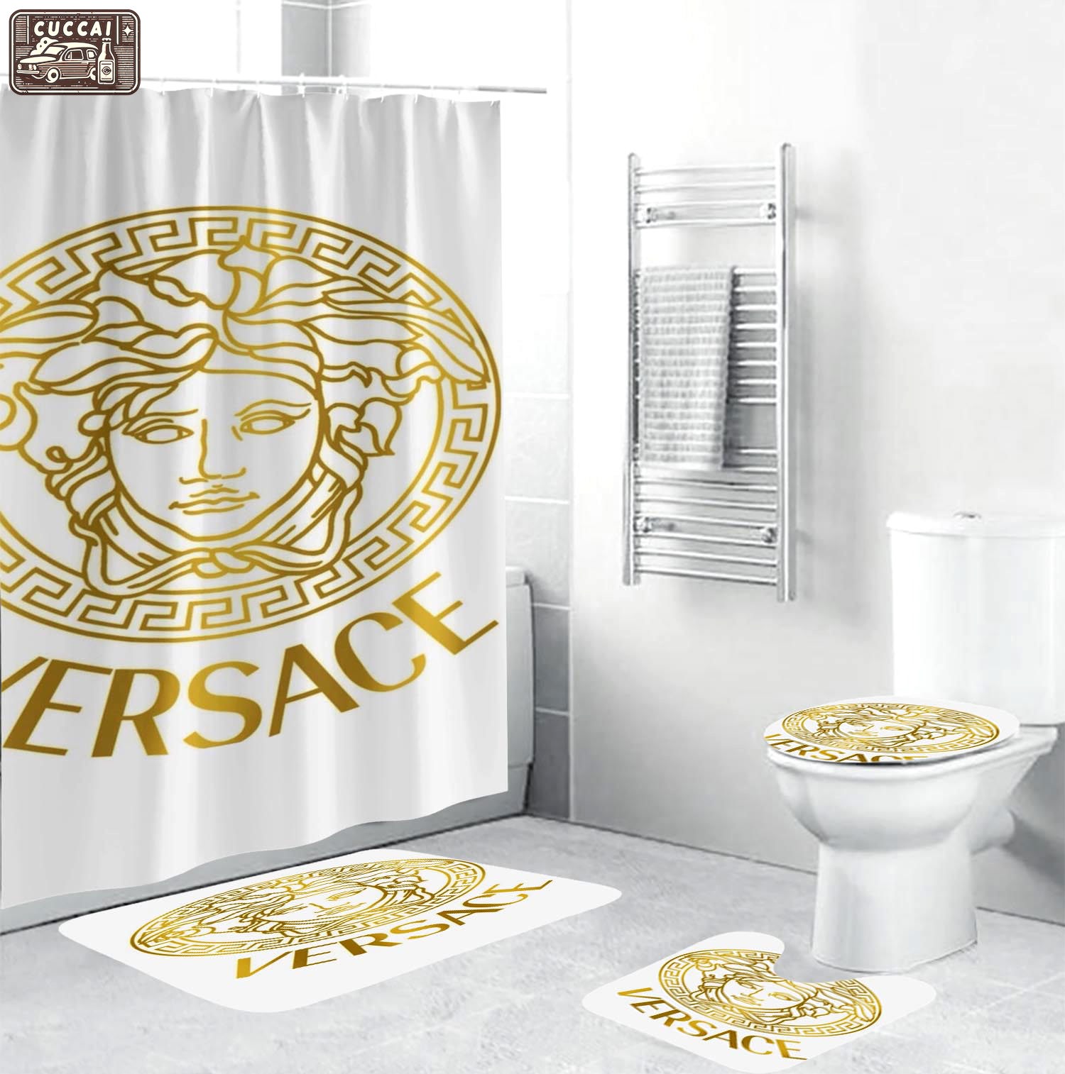 Gianni versace medusa home decor hypebeast bath mat bathroom sets luxury fashion brand Bathroom Set