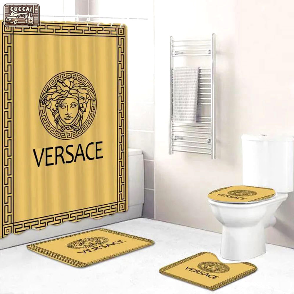 Gianni versace yellow bath mat hypebeast home decor luxury fashion brand bathroom sets Bathroom Set