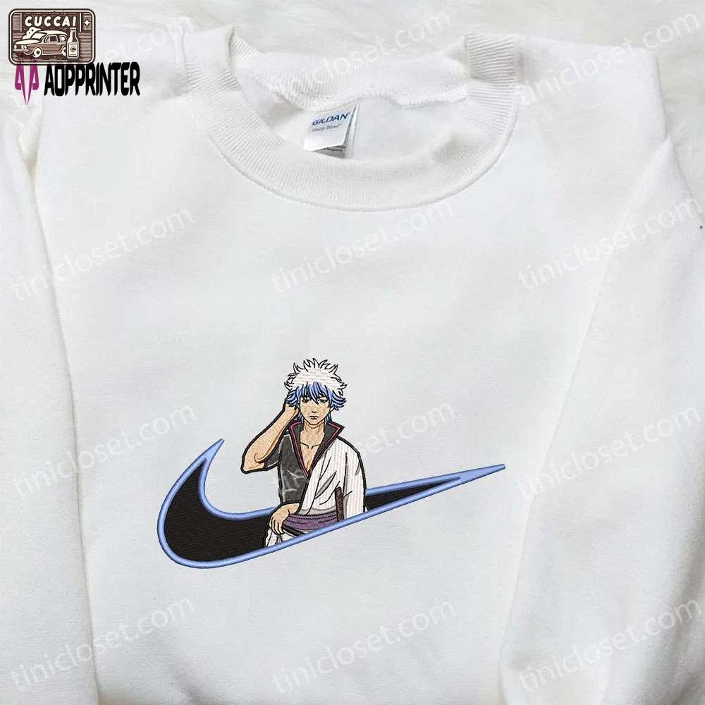 Gintoki sakata x nike anime embroidered t-shirt: gintama & nike inspired shirt Embroidered Shirt