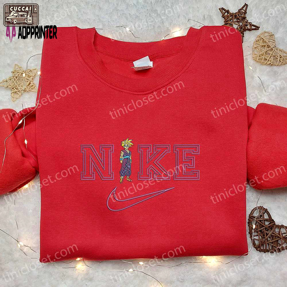 Gohan super saiyan 2 x nike anime embroidered shirt dragon ball sweatshirt nike inspired Embroidered Shirt