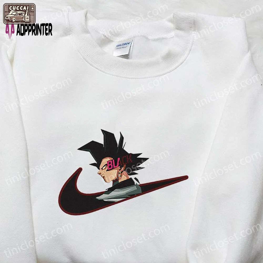 Goku black x nike swoosh anime embroidered shirt – dragon ball & custom nike design Embroidered Shirt