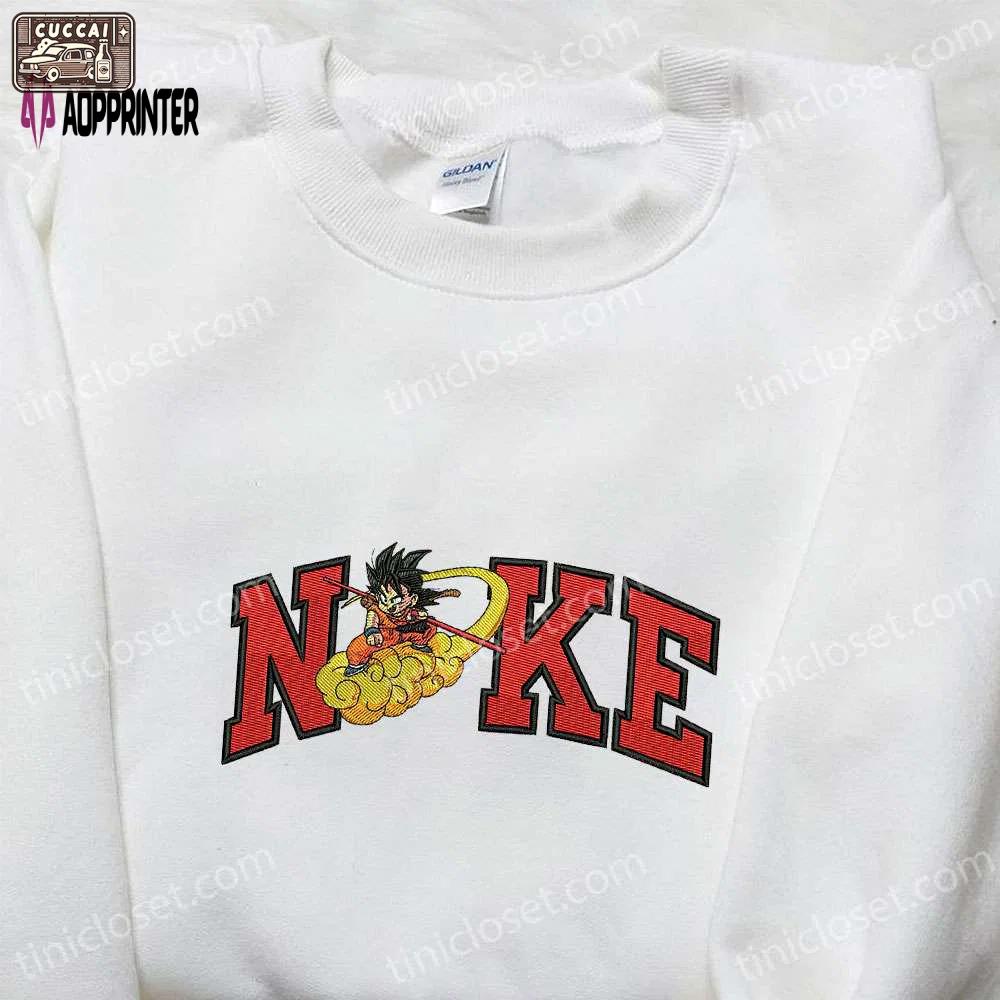 Goku cloud x nike anime embroidered tshirt: dragon ball & nike inspired shirt Embroidered Shirt