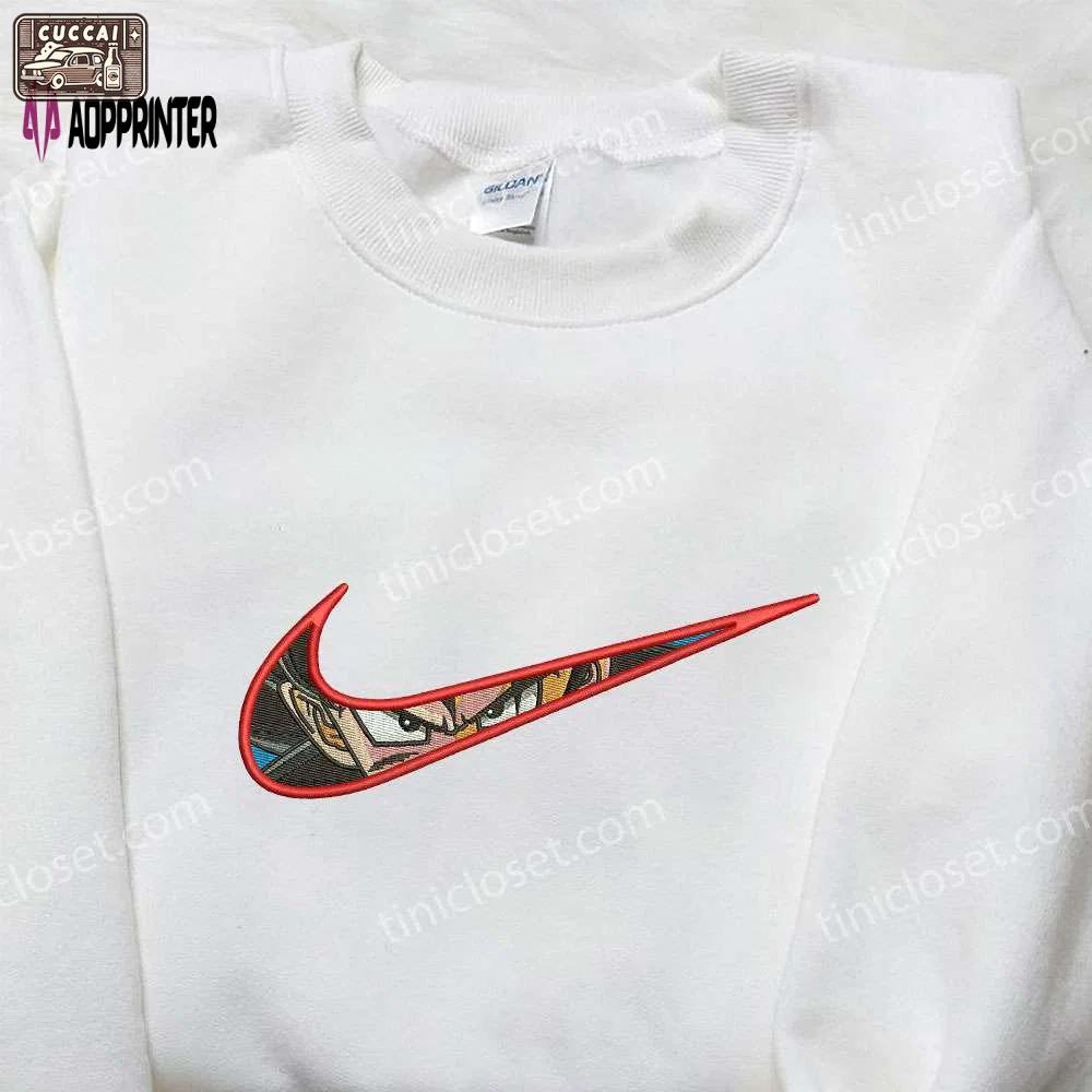 Goku x nike swoosh embroidered sweatshirt: dragon ball & nike inspired shirt Embroidered Shirt